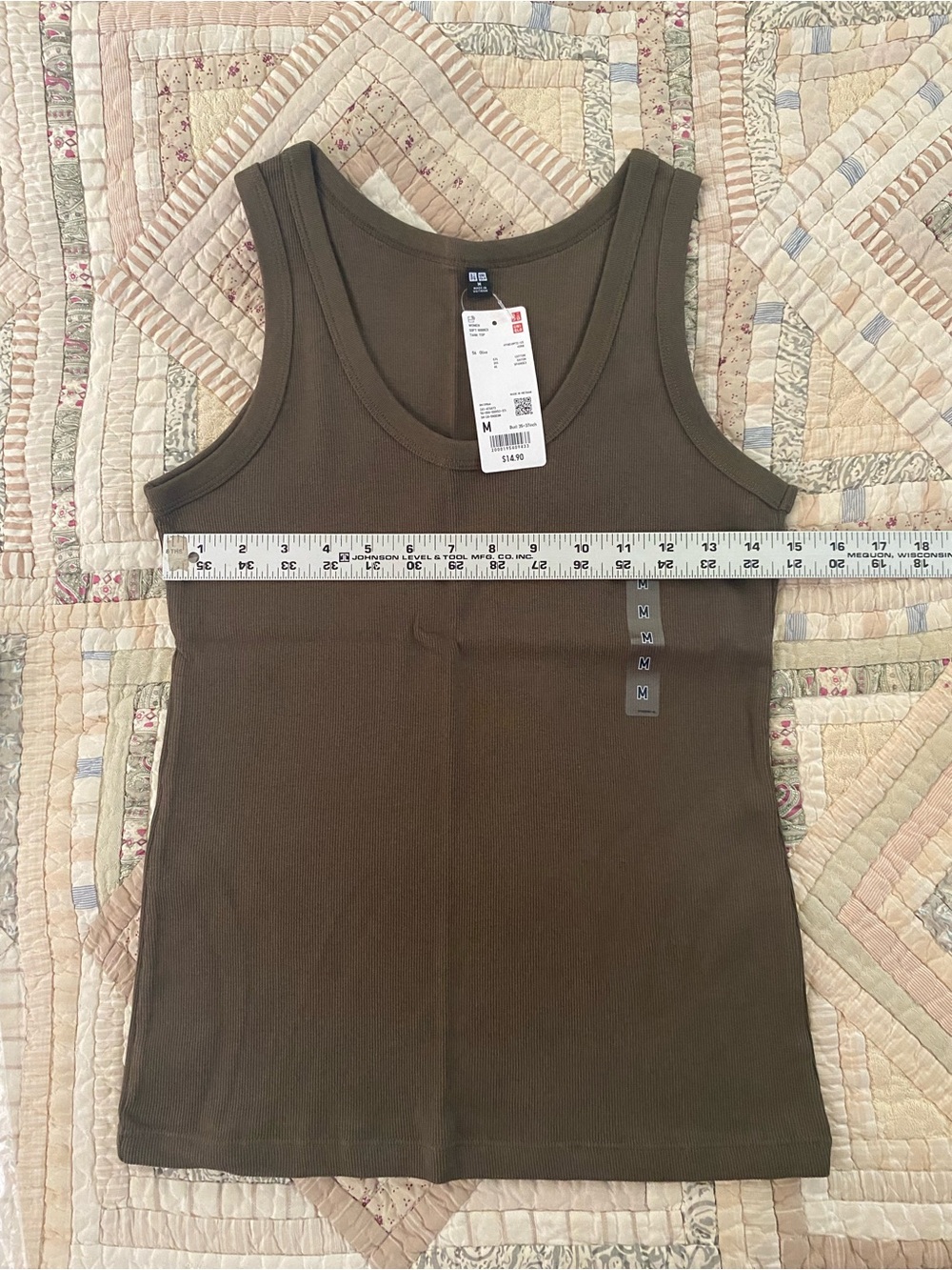 Uniqlo Olive Ribbed Scoop Neck Tank - Women’s